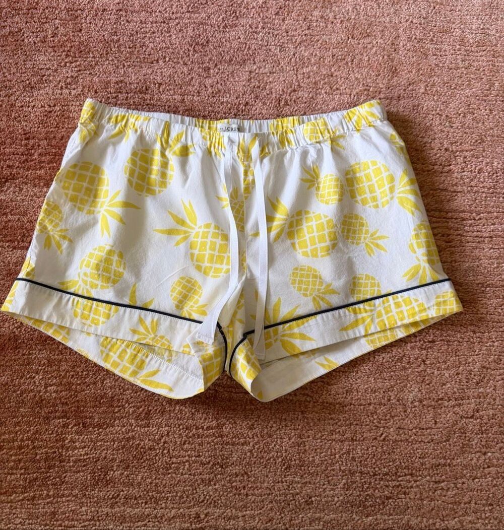 J.Crew Pineapple Print Cotton Pajama Shorts Size S
